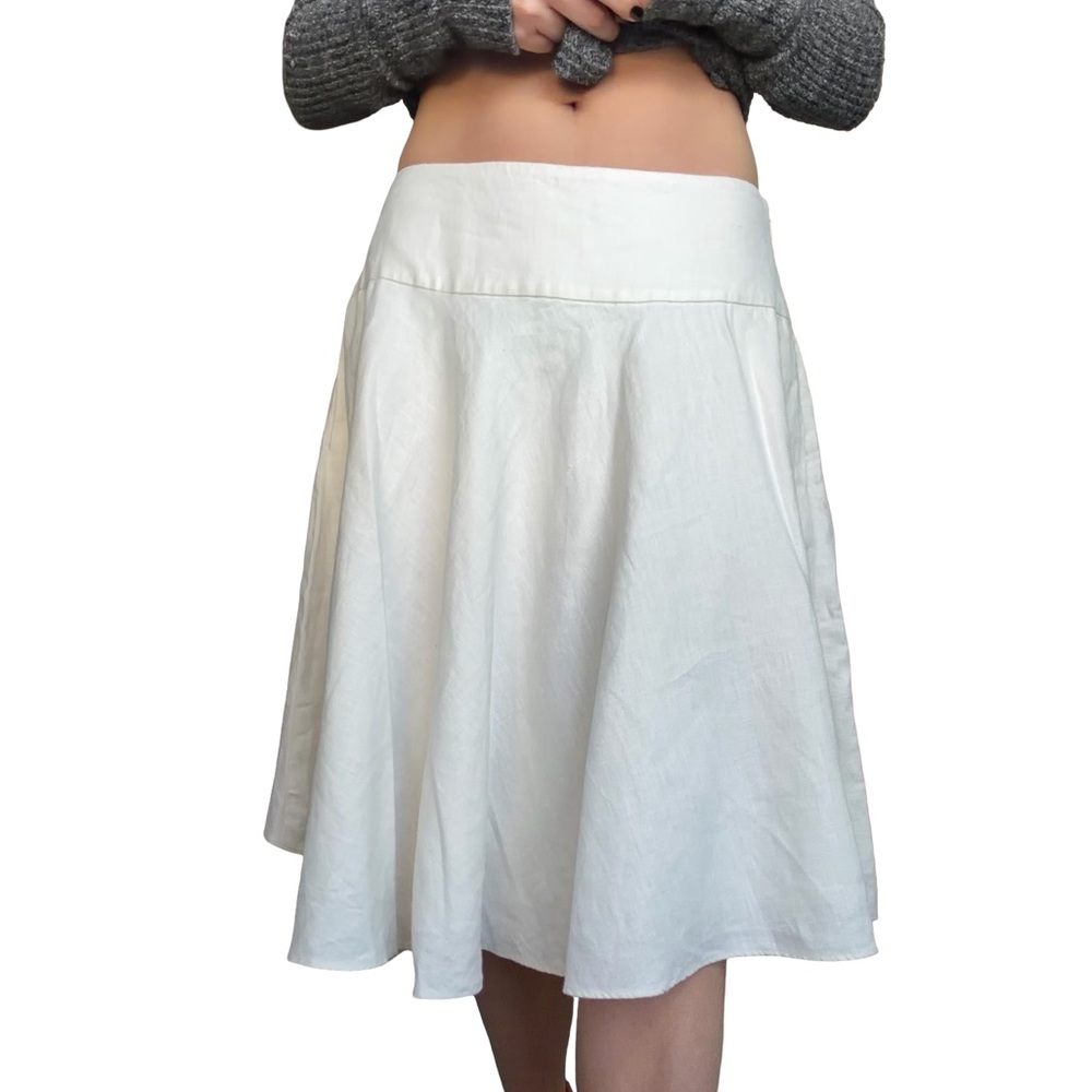 Lauren Ralph Lauren A line white linen skirt.‎ Size 10.